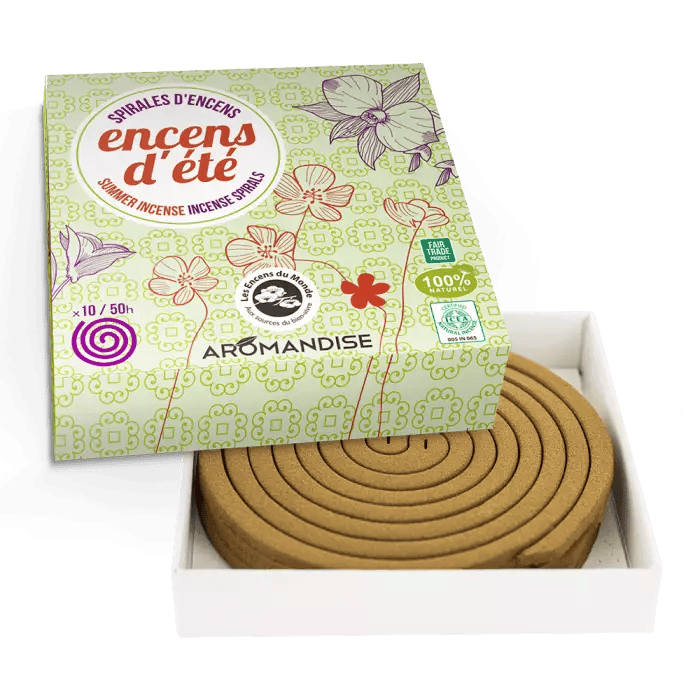 100% természetes, ICEA minősített szűnyogriasztó spirál valódi citronella és geránium illóolajjal.
